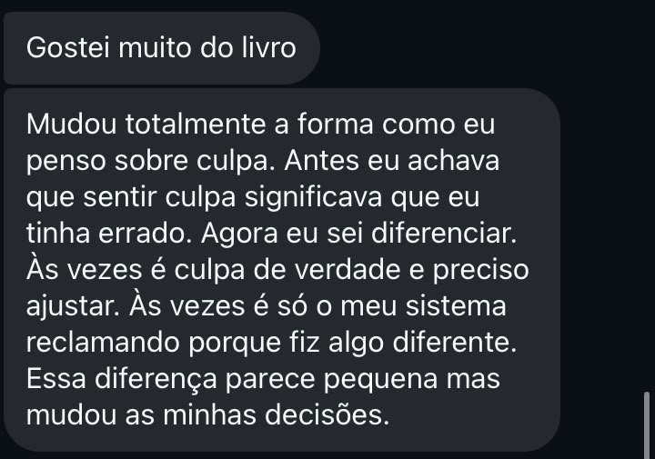 Print de depoimento 2 de aluna do Caderno do Não