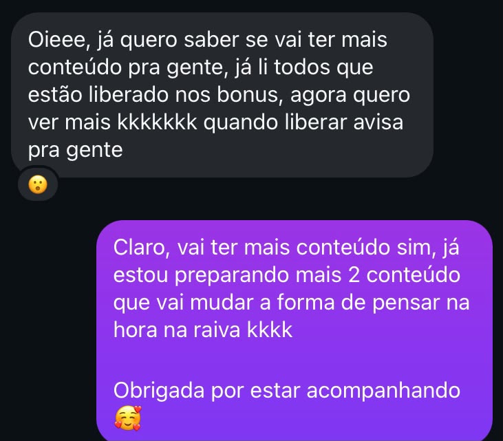 Print de depoimento 5 de aluna do Caderno do Não
