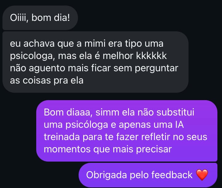 Print de depoimento 6 de aluna do Caderno do Não