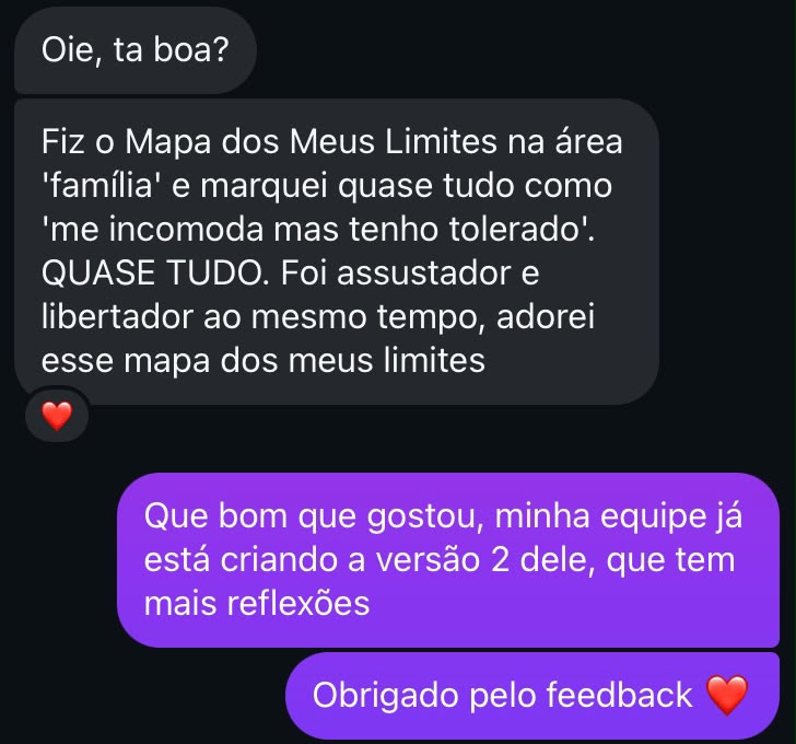 Print de depoimento 7 de aluna do Caderno do Não